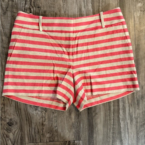 ANN TAYLOR LOFT Striped Women's Shorts - Red and Cream sz 4 - Picture 1 of 6